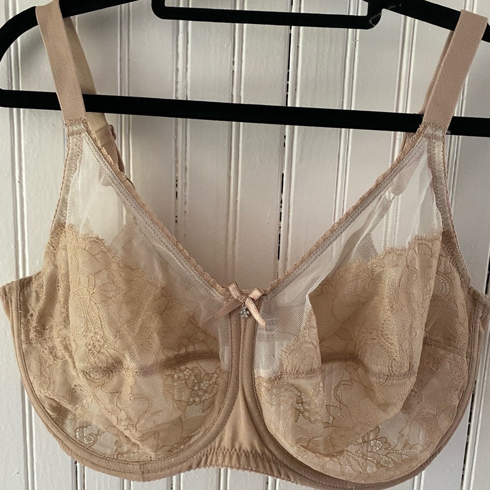 NWOT WACOAL LACE BRA NUDE 38G